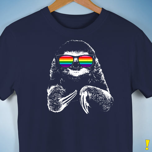 Gilbert Baker LGBTQ Pride Sloth Rainbow Flag Sunglasses Premium - Navy